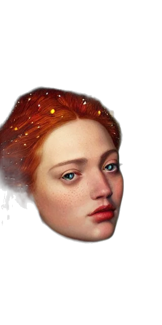 face, crown, mask, hair, photorealistic, fantasy art, 3d render, concept art transparent PNG cut-out