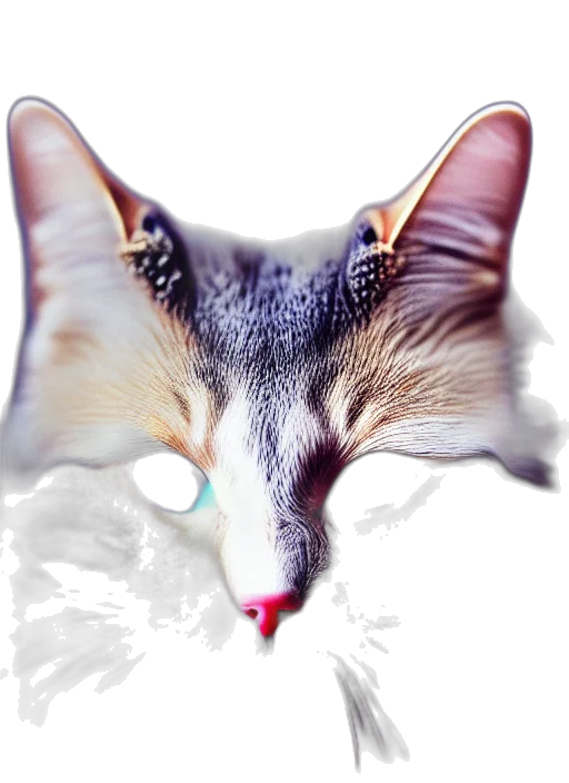 animal, face, creature, mask, photorealistic, 3d render, vaporwave, concept art transparent PNG cut-out