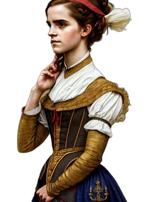 dress, face, staff, hat, photorealistic, oil painting, fantasy art, concept art transparent PNG cut-out
