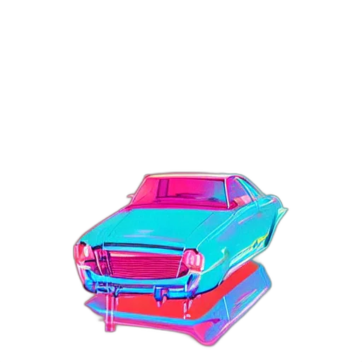 car, shoes, jacket, weapon, vaporwave, 3d render, concept art, pixel art transparent PNG cut-out