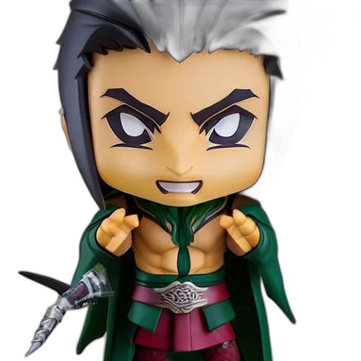 3d render, comic book art, concept art, shang, tsung, mortal, kombat, nendoroid transparent PNG cut-out