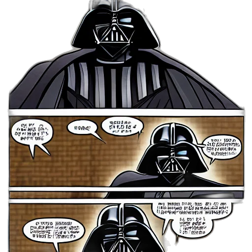 comic book art, concept art, darth, vader, comic, featuring, minecraft, dream transparent PNG cut-out