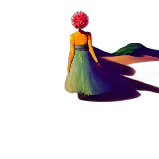 dress, crown, flower, umbrella, concept art, 3d render, watercolor, pixel art transparent PNG cut-out