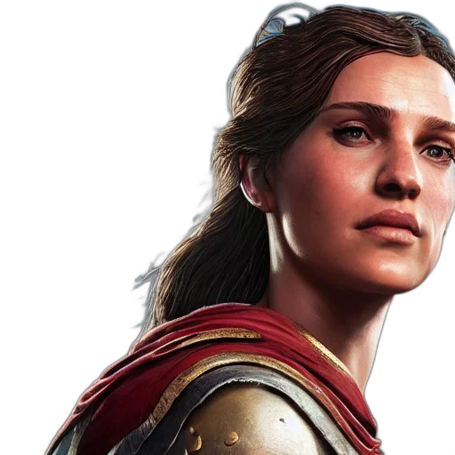 face, concept art, photorealistic, fantasy art, kassandra, assassin, creed, odyssey transparent PNG cut-out