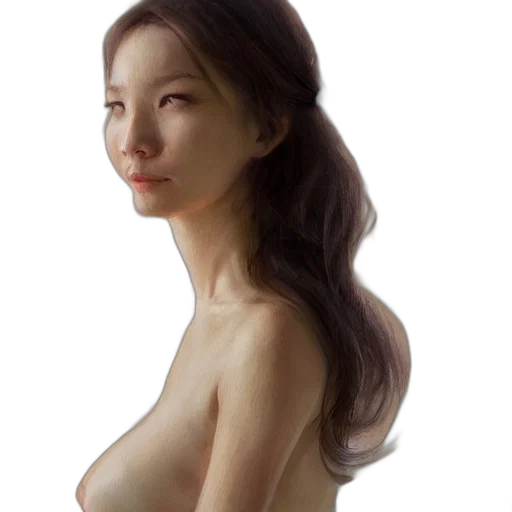 face, dress, jewelry, hair, photorealistic, oil painting, concept art, fantasy art transparent PNG cut-out