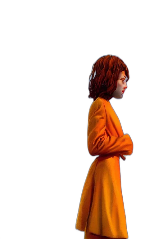 dress, jacket, hair, robot, concept art, pixel art, photorealistic, 3d render transparent PNG cut-out