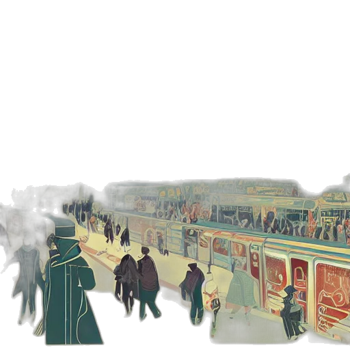 concept art, 3d render, photorealistic, watercolor, city street, fog, snow, rain transparent PNG cut-out