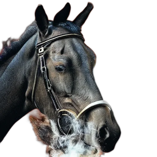 animal, staff, crown, mask, photorealistic, horse, smoking, bong transparent PNG cut-out