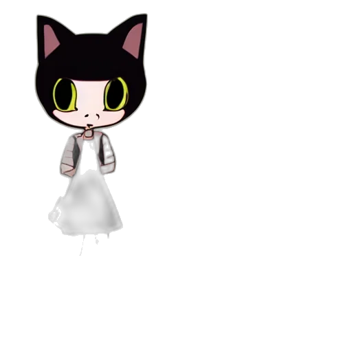 dress, staff, pixel art, 3d render, cartoon, concept art, monochrome, dark transparent PNG cut-out