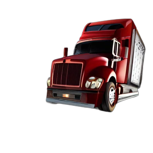 concept art, 3d render, photorealistic, oncoming, truck, about, smash, into transparent PNG cut-out