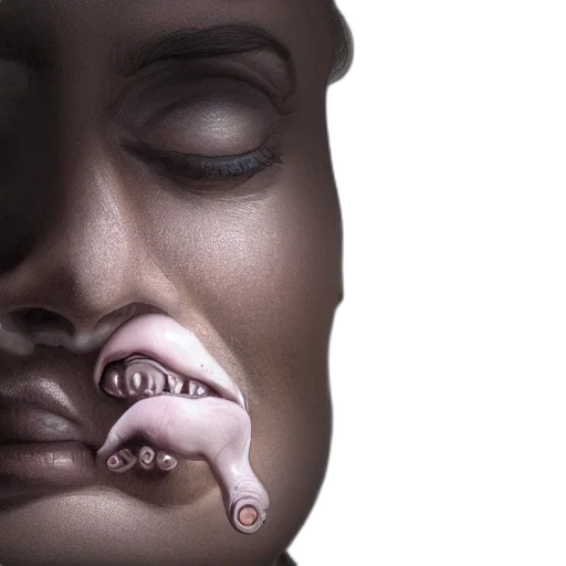 face, mask, creature, photorealistic transparent PNG cut-out