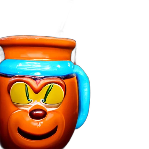 mask, 3d render, closeup, photorealistic, photograph, glossy, orange, garfield transparent PNG cut-out