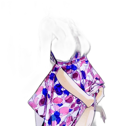 dress, jacket, flower, mask, vaporwave, photorealistic, 3d render, anime transparent PNG cut-out