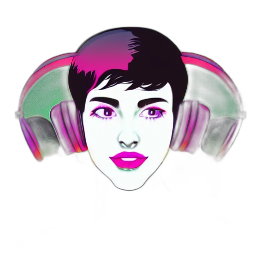 cartoon, vaporwave, cyberpunk, photorealistic transparent PNG cut-out