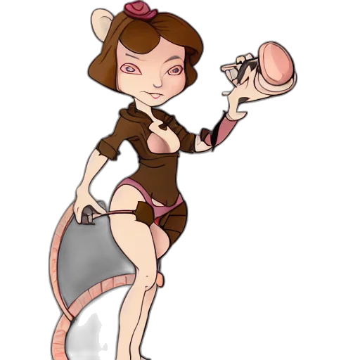 staff, cartoon, concept art, fantasy art, pixel art, female, mouse, style transparent PNG cut-out