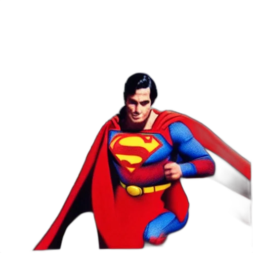 comic book art, 3d render, concept art, photorealistic, old, polaroid, photo, superman transparent PNG cut-out