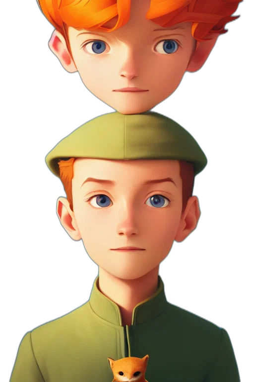 face, staff, hat, robot, 3d render, cartoon, concept art, photorealistic transparent PNG cut-out