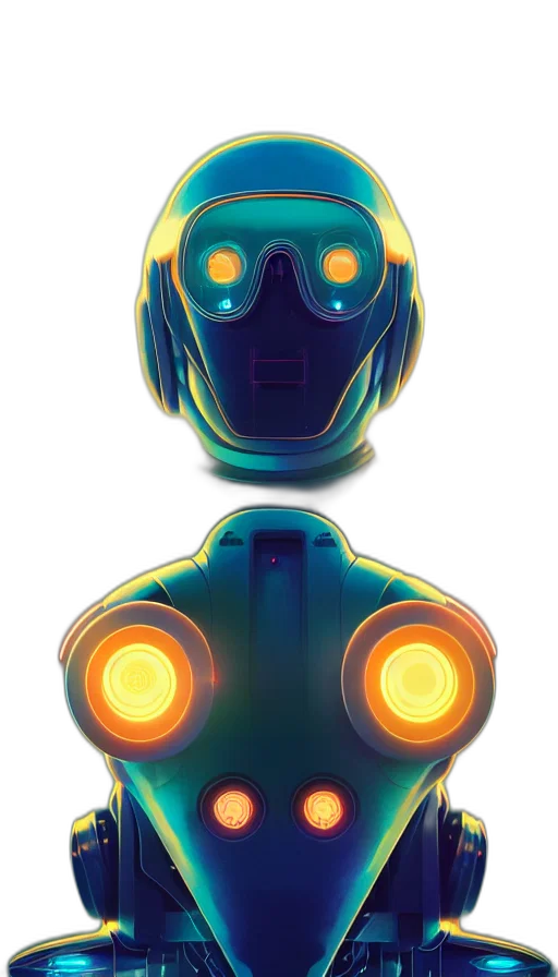 robot, mask, face, concept art, 3d render, cyberpunk, pixel art, outer space transparent PNG cut-out