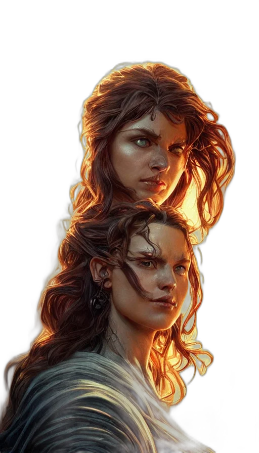 face, concept art, fantasy art, comic book art transparent PNG cut-out