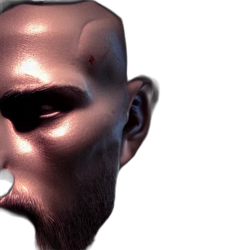 mask, face, robot, creature, 3d render, cyberpunk, concept art, photorealistic transparent PNG cut-out