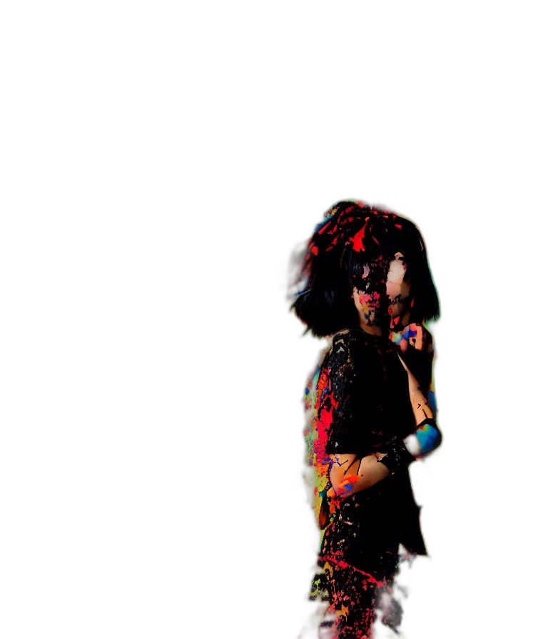 dress, creature, staff, robot transparent PNG cut-out