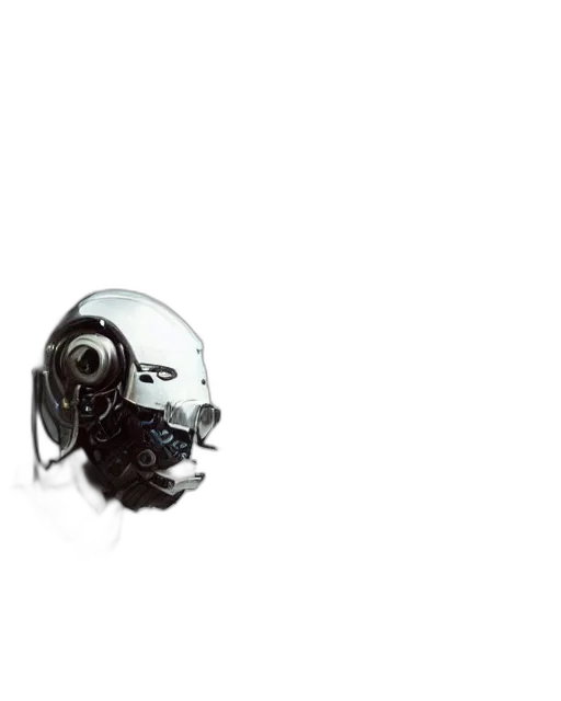 mask, robot, face, creature, cyberpunk, concept art, 3d render, photorealistic transparent PNG cut-out