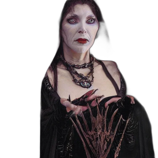 dress, mask, creature, jewelry, concept art, fantasy art, 3d render, dark transparent PNG cut-out