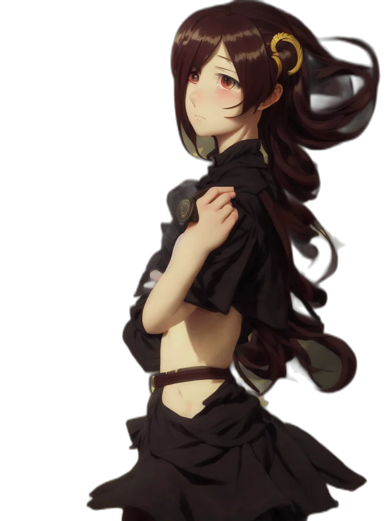 dress, staff, crown, mask, pixel art, fantasy art, concept art, anime transparent PNG cut-out