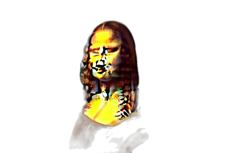face, mask, hair, crown, photorealistic, pixel art, vaporwave, 3d render transparent PNG cut-out