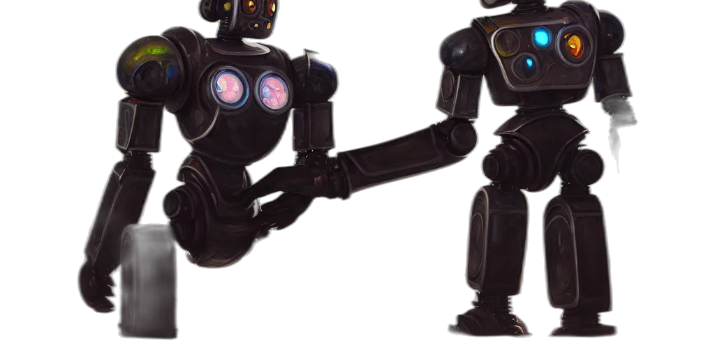 robot, 3d render, concept art, natali transparent PNG cut-out
