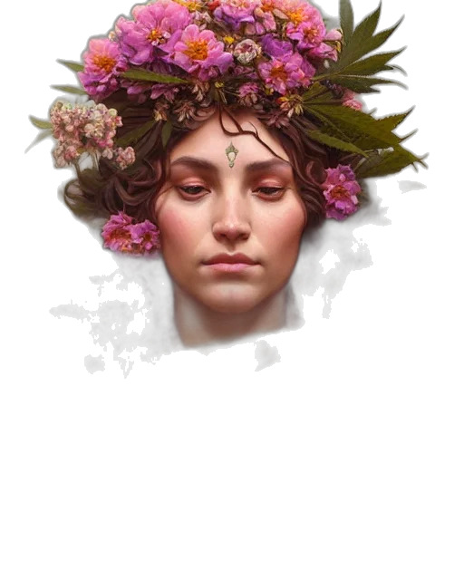 crown, face, mask, flower transparent PNG cut-out