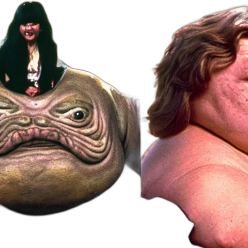 creature, photorealistic, concept art, jabba, hutt, starring, fasttimes, ridgemont transparent PNG cut-out