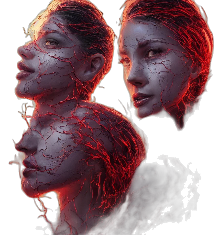 face, mask, crown, concept art transparent PNG cut-out