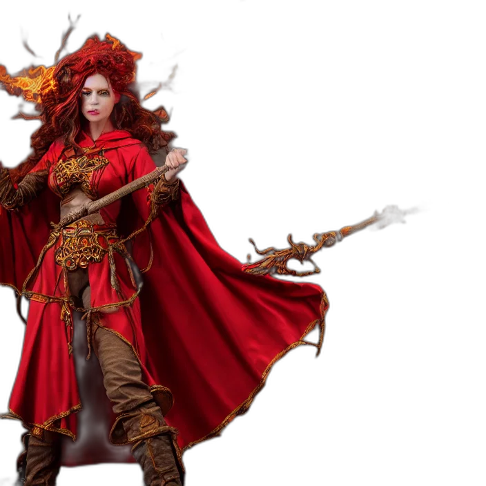 concept art, fantasy art, 3d render, red transparent PNG cut-out