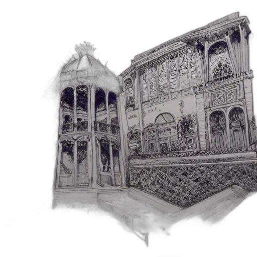 building, furniture, crown, pencil sketch transparent PNG cut-out