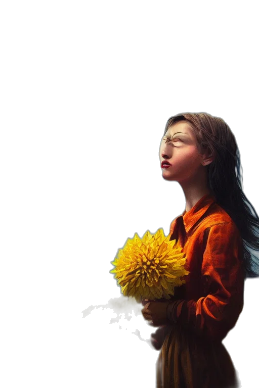 flower, photorealistic, oil painting, concept art, 3d render, forest, outer space, snow transparent PNG cut-out