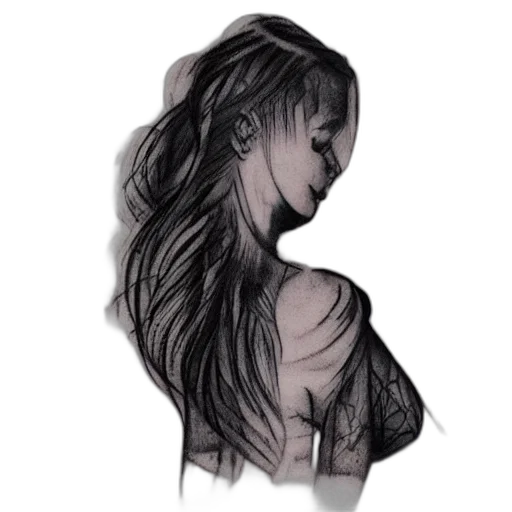 dress, hair, face, jewelry transparent PNG cut-out
