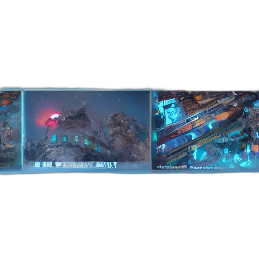 weapon, sword, staff, concept art, outer space, fog, blue, year transparent PNG cut-out