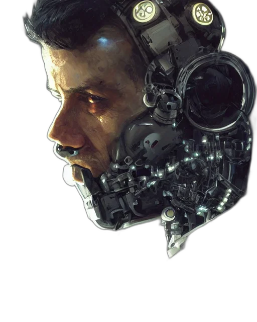 robot, face, mask, jacket transparent PNG cut-out