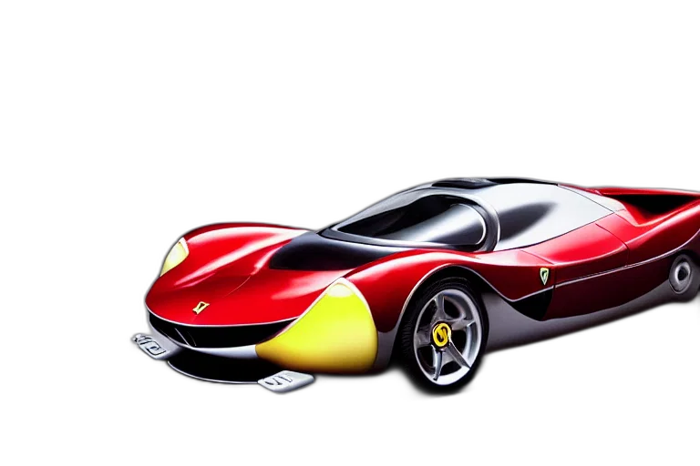 car, weapon, concept art, photorealistic, 3d render, retro, futuristic, ferrari transparent PNG cut-out