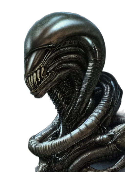 creature, face, animal, mask, concept art, 3d render, outer space, portrait transparent PNG cut-out