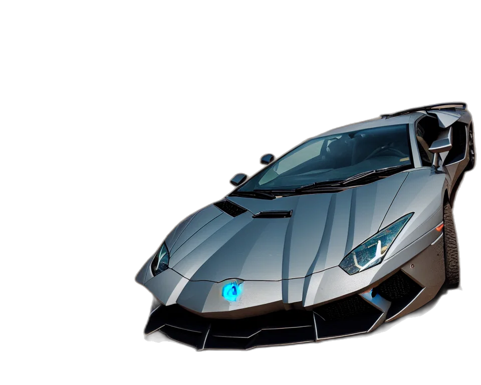 car, 3d render, photorealistic, concept art, fantasy art, lamborghini, aventador, photoshoot transparent PNG cut-out