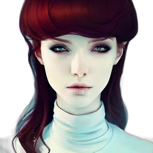 face, robot, hair, staff, fantasy art, photorealistic, cyberpunk, concept art transparent PNG cut-out