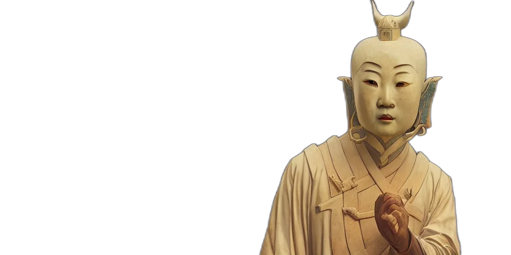 mask, face, concept art, 3d render transparent PNG cut-out