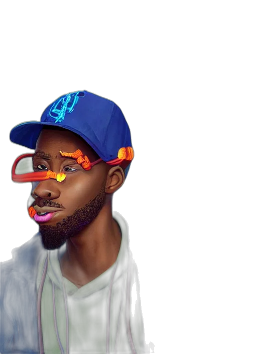 face, hat, cartoon, photorealistic, concept art, watercolor, neon, pastel transparent PNG cut-out