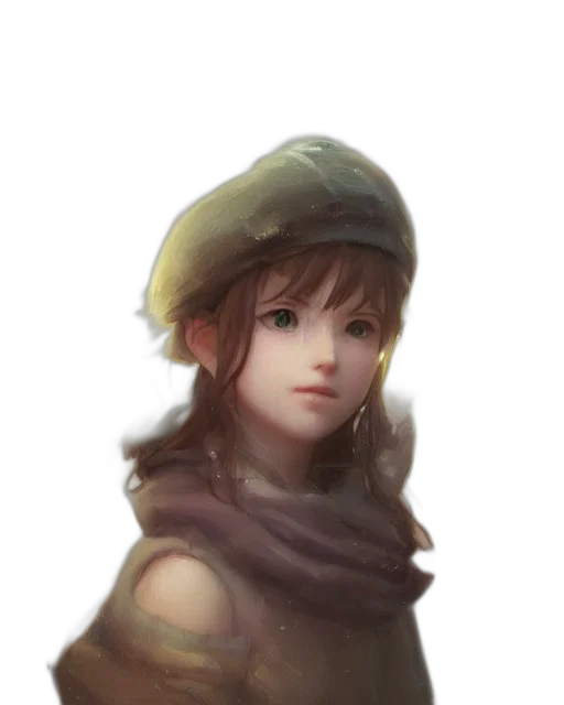 hat, face, crown, staff, fantasy art, oil painting, concept art, photorealistic transparent PNG cut-out