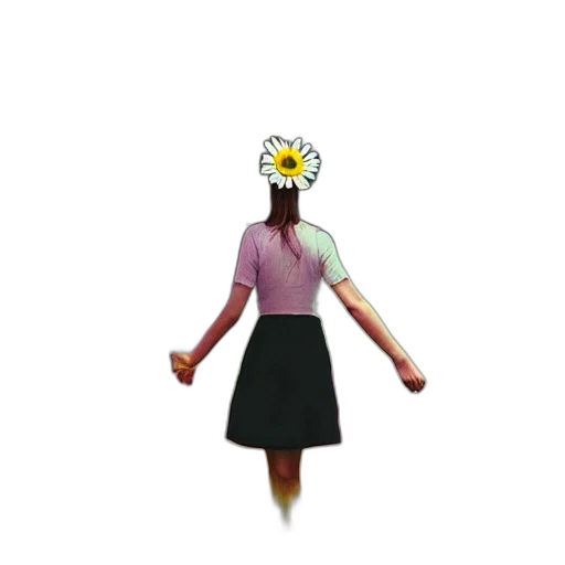flower, dress, mask, jacket, pixel art, concept art, 3d render, vaporwave transparent PNG cut-out