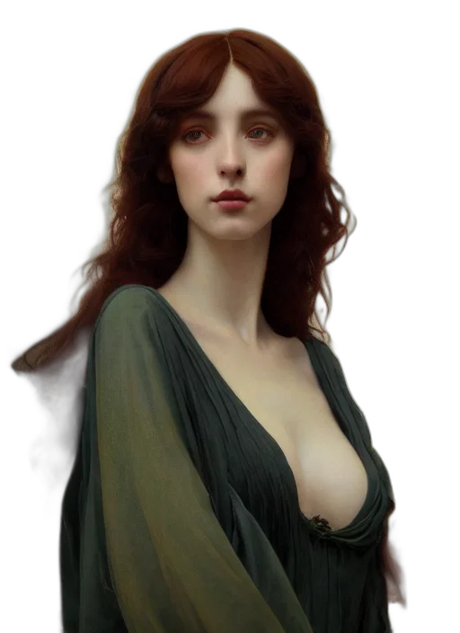 dress, face, jewelry, fantasy art transparent PNG cut-out