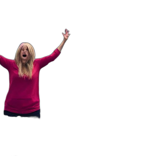person, raising, her, hands, shore, while, giant, tsunami transparent PNG cut-out