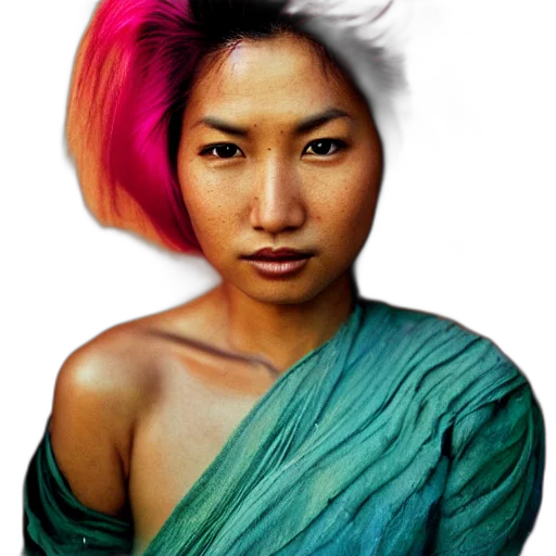 hair, face, jewelry, staff transparent PNG cut-out